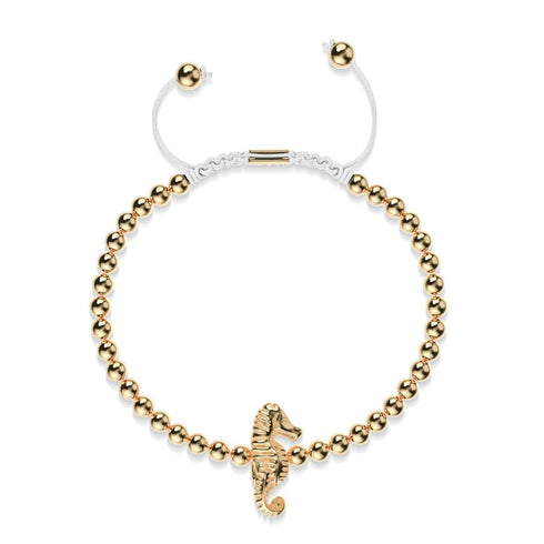 Reef | 18k Gold | Seahorse Macrame Charmballa Bracelet